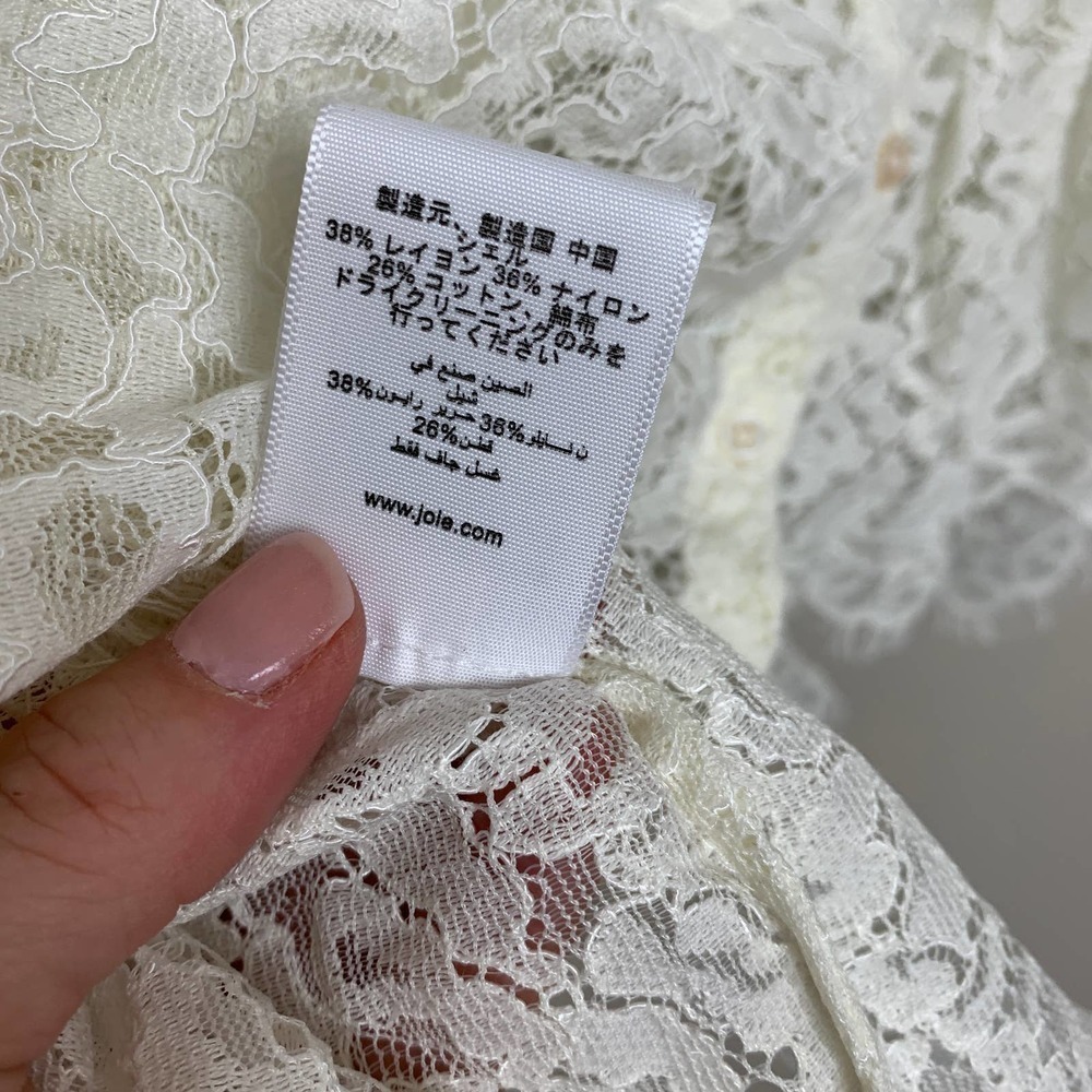 Joie Koda Ivory Lace Peplum Top - Size XS - Picture 9 of 9